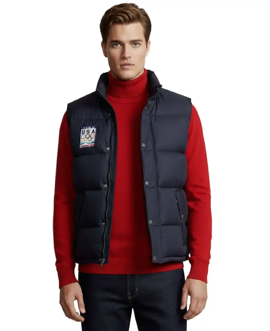 2010 Team Usa Navy Quilted Vest 2010 Team Usa Navy Quilted Vest - Trendy Leather Jackets