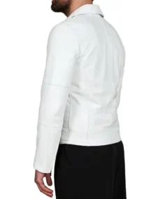 Shop The Men's Belted White Biker Leather Jacket - Trendy Leather Jackets