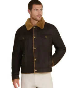 Alfie Dark Brown Shearling Jacket - Trendy Leather Jackets