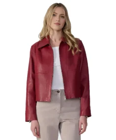 Women Red Leather Jacket - Trendy Leather Jackets