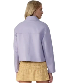 Ella Women Purple Leather Jacket Back - Trendy Leather Jackets