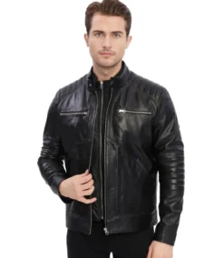 Henry Black Biker Leather Jacket - Trendy Leather Jackets