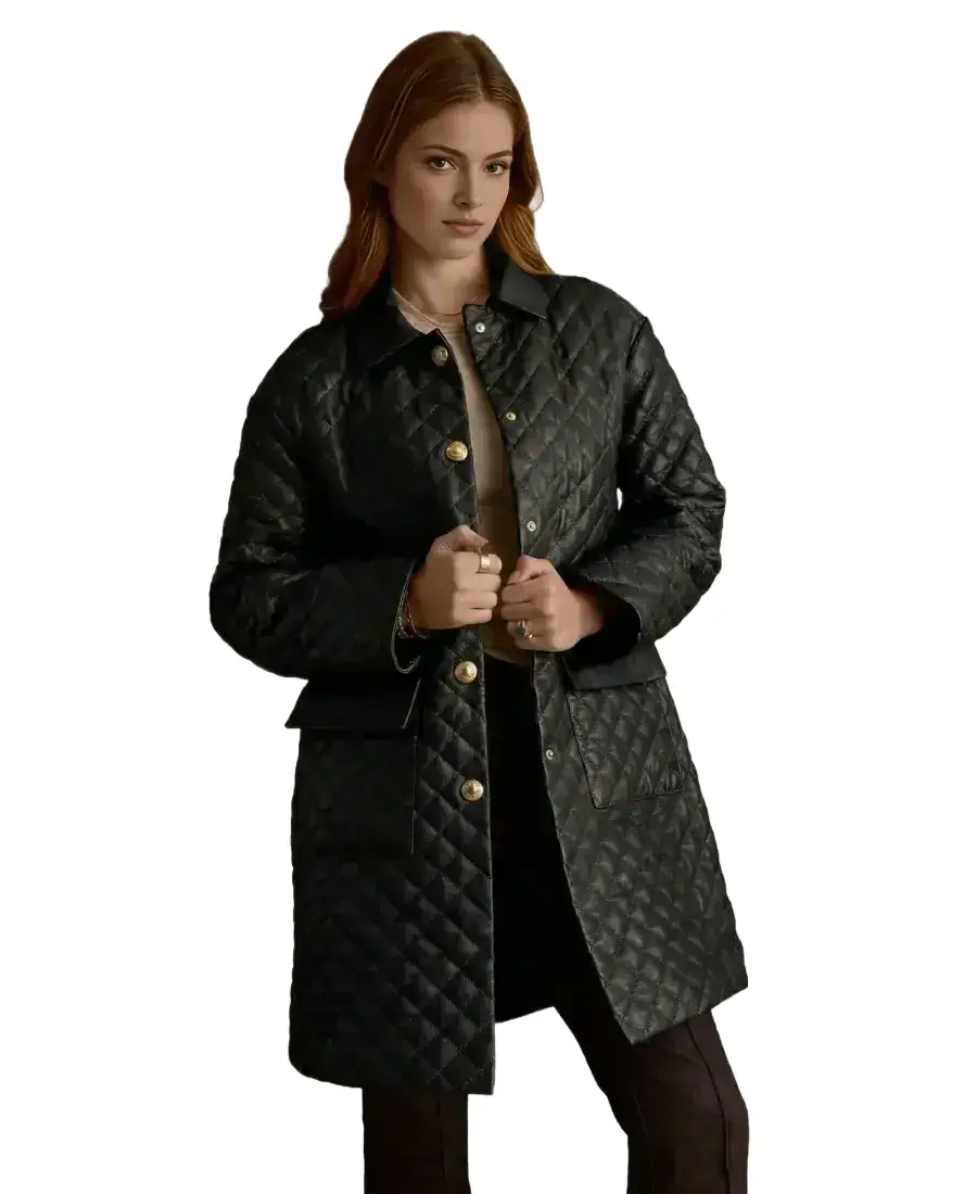 Holland Quilted Black Leather Coat Holland Quilted Black Leather Coat - Trendy Leather Jackets