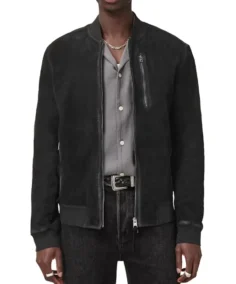 Kemble Black Suede Bomber Jacket - Trendy Leather Jackets