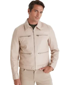Marcus Cream Leather Jacket - Trendy Leather Jackets