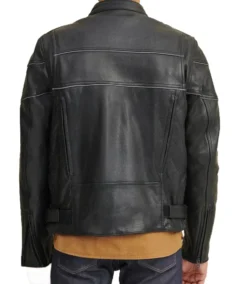 Shop The Men's Black Solid Biker Leather Jacket
