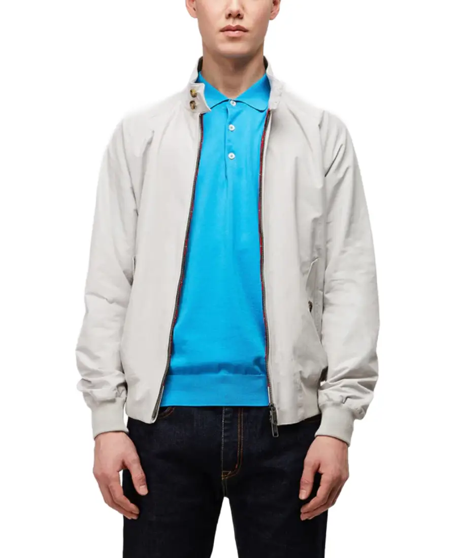 Men'S G9 White Harrington Jacket Men'S G9 White Harrington Jacket - Trendy Leather Jackets