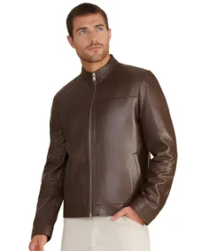 Men's Otis Dark Brown Leather Jacket - Trendy Leather Jackets