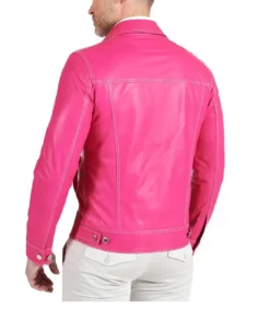 Shop The Men's Pink Fuchsia Natural Biker Leather Jacket - Trendy Leather Jackets