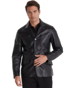Men's Safari Black Leather Jacket - Trendy Leather Jackets