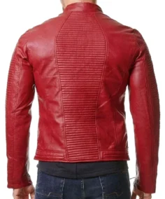 Shop The Men's Slim Fit Red Biker Leather Jacket - Trendy Leather Jackets