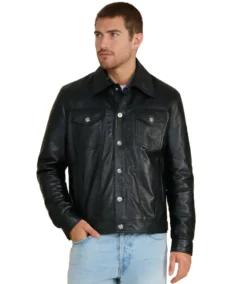 Oliver Black Leather Jacket - Trendy Leather Jackets