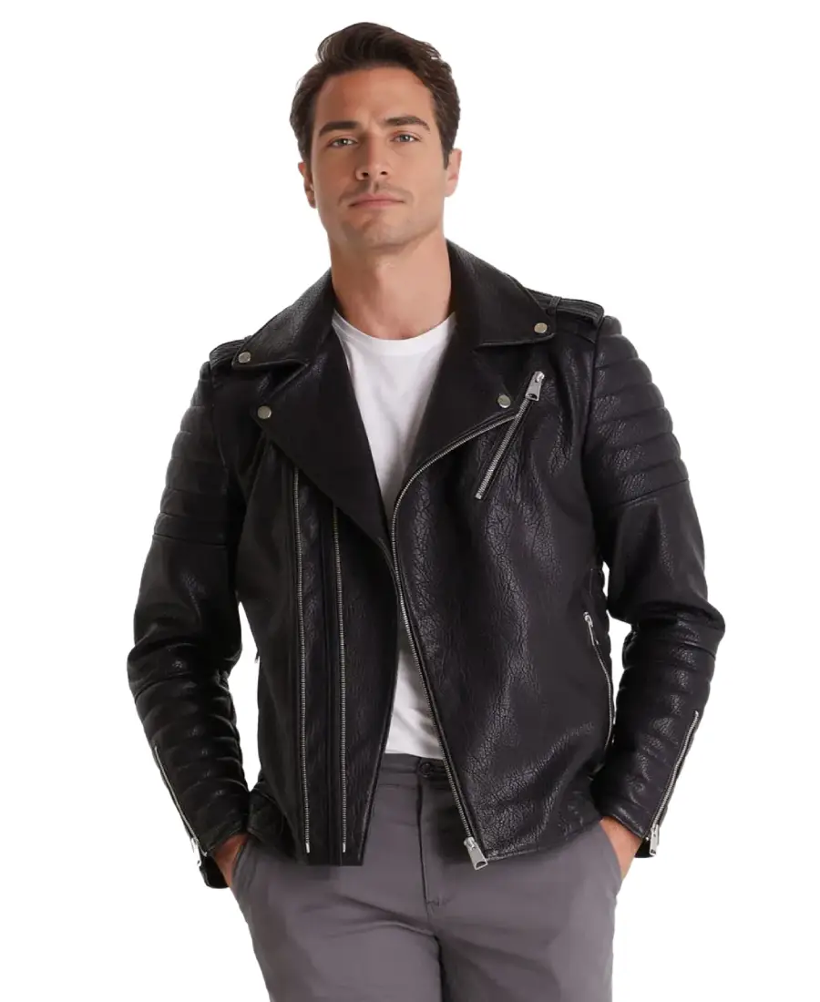 Quentin Black Biker Leather Jacket Quentin Black Biker Leather Jacket - Trendy Leather Jackets