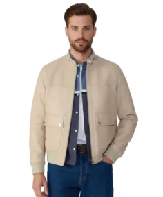 Rafe Beige Leather Jacket - Trendy Leather Jackets