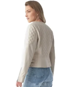 Shop The Edith Women Beige Leather Jacket - Trendy Leather Jackets