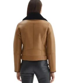 Shop The Eloise Brown Shearling Leather Jacket - Trendy Leather Jackets