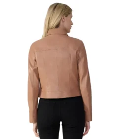 Shop The Flora Women Light Brown Leather Jacket - Trendy Leather Jackets