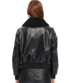 Shop The Florence Black Leather Bomber Jacket - Trendy Leather Jackets
