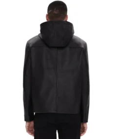 Shop The Black Men's Hooded Leather Jacket - Trendy Leather Jackets