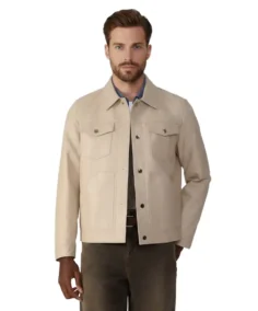 Jude Beige Leather Jacket - Trendy Leather Jackets
