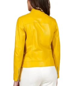 Shop The Nappa Yellow Biker Leather Jacket - Trendy Leather Jackets