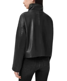Shop The Ryder Funnel Neck Leather Jacket - Trendy Leather Jackets