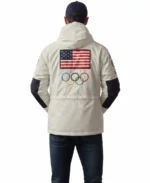 Shop The Team USA Padded Anorak Hooded Jacket - Trendy Leather Jackets