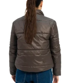 Shop The Women Chocolate Brown Puffer Jacket - Trendy Leather Jackets