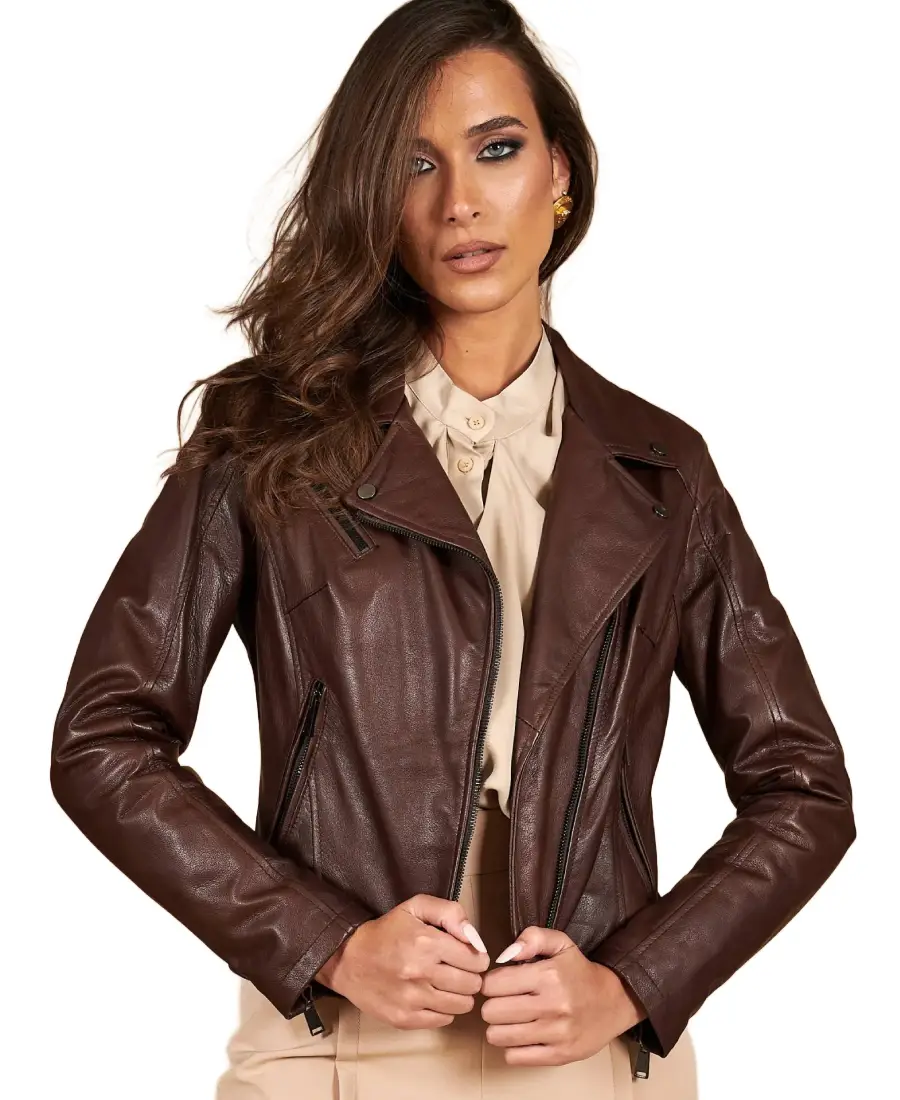 Women Pull Up Dark Brown Biker Leather Jacket Women Pull Up Dark Brown Biker Leather Jacket - Trendy Leather Jackets