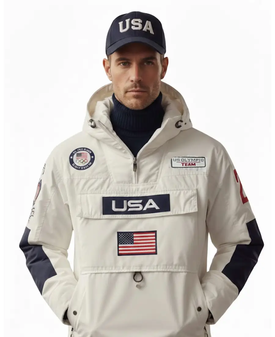 Team Usa Padded Anorak Hooded Jacket Team Usa Padded Anorak Hooded Jacket - Trendy Leather Jackets