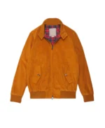 Unpadded G9 Orange Corduroy Jacket Front - Trendy Leather Jackets