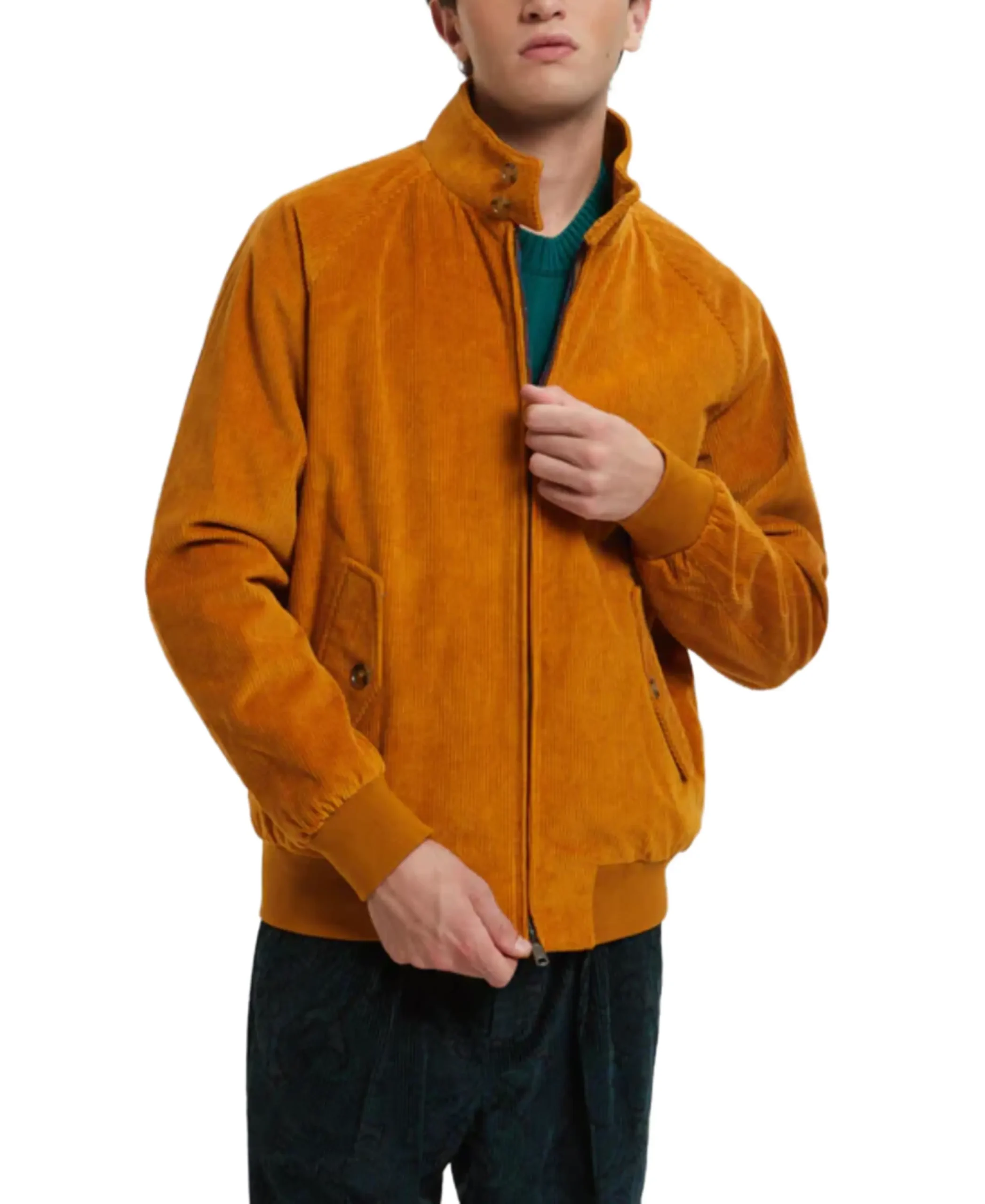 Unpadded G9 Orange Corduroy Jacket Unpadded G9 Orange Corduroy Jacket - Trendy Leather Jackets