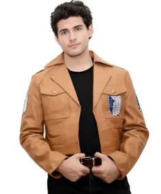 Attack on Titan Brown Leather Jacket - Trendy Leather Jackets