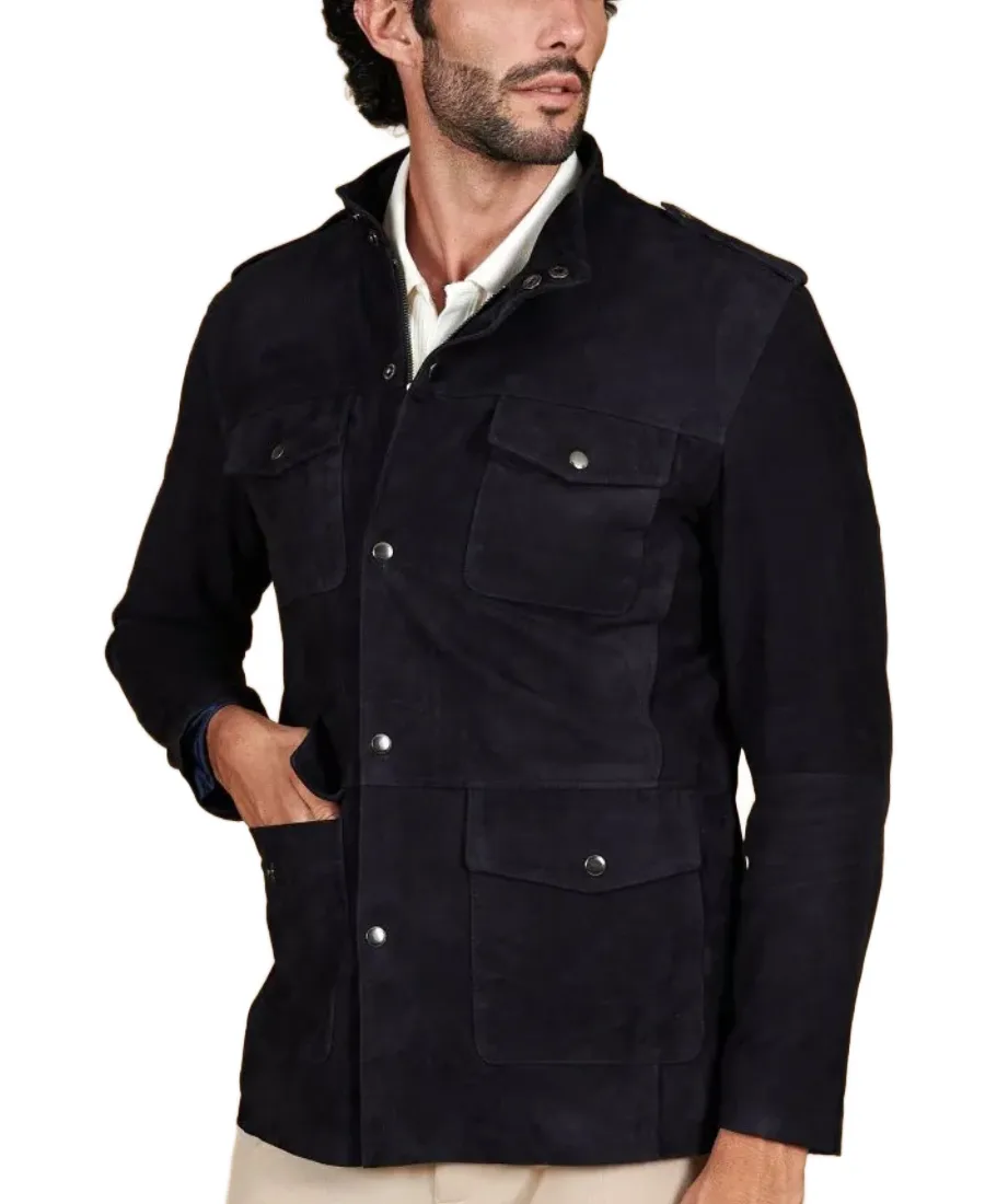 Saharan Black Suede Leather Jacket Saharan Black Suede Leather Jacket - Trendy Leather Jackets