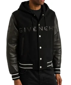GIVENCHY Wool Hooded Varsity Jacket - Trendy Leather Jackets