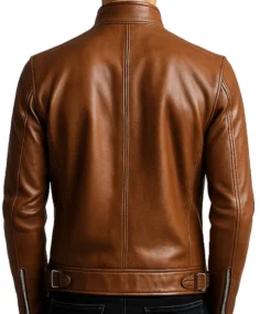 Shop The Men Brown Slim Fit Leather Jacket - Trendy Leather Jackets