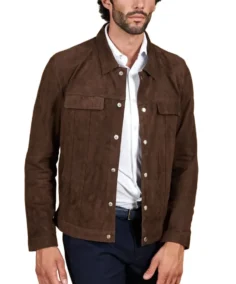 Men's Adam Dark Brown Suede Jacket - Trendy Leather Jackets
