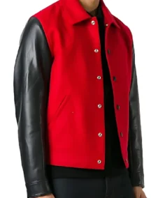 Men's Alexandre Red And Black Varsity Jacket