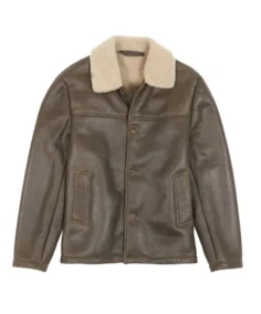 Men's Antique Brown Shearling Leather Jacket - Trendy Leather Jackets