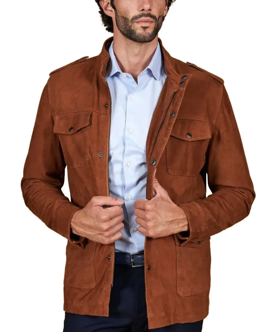 Men'S Axel Saharan Brown Suede Jacket Men'S Axel Saharan Brown Suede Jacket - Trendy Leather Jackets