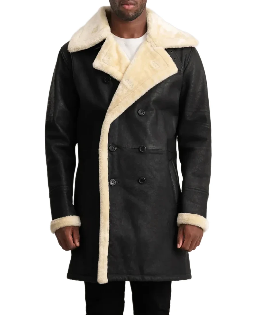 Men'S Black Sheepskin Shearling Leather Coat Men'S Black Sheepskin Shearling Leather Coat - Trendy Leather Jackets