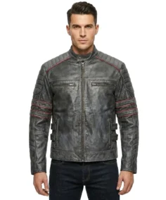 Men's Brotherhood Distressed Biker Jacket - Trendy Leather Jackets