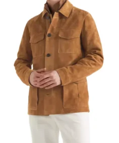 Men's Camel Brown Suede Leather Jacket - Trendy Leather Jackets