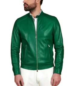 Men's Green Natural Leather Jacket - Trendy Leather Jackets