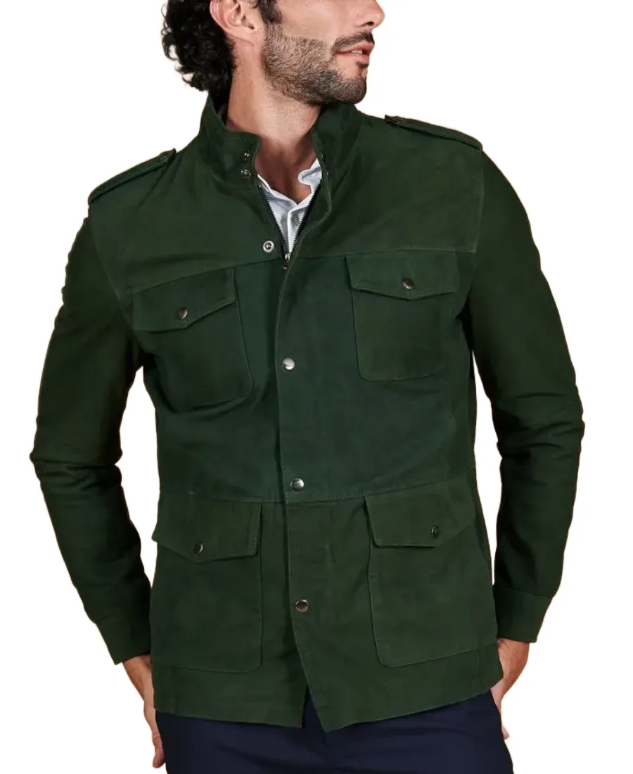 Men'S Green Saharan Suede Leather Jacket Men'S Green Saharan Suede Leather Jacket - Trendy Leather Jackets
