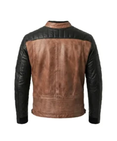 Men's Helston Motorcycle Leather Jacket Back - Trendy Leather Jackets