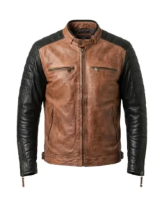 Men's Helston Motorcycle Leather Jacket Front - Trendy Leather Jackets