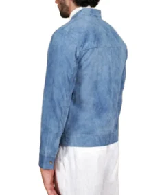 Shop The Men's Light Blue Denim Suede Leather Jacket - Trendy Leather Jackets
