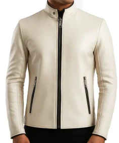 Men's Logan Off White Leather Jacket - Trendy Leather Jackets