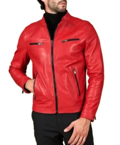 Men's Red Nappa Leather Jacket - Trendy Leather Jackets